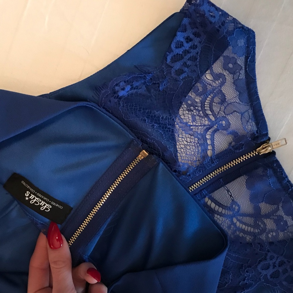 Lulus Waltz Me Royal Crop Top - Picture 3 of 5